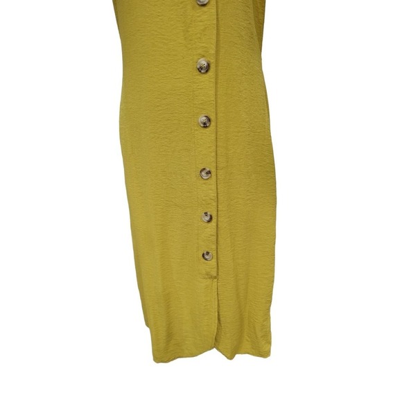 Le Lis Asymmetric Button Front Midi Dress Size Medium Yellow - Picture 3 of 9